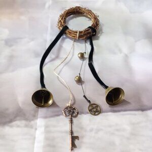 Title: Handmade Witch Bells on Natural Grapevine Wreath | Luck & Protection | Ke